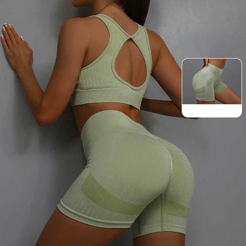 Yoga Suit Yoga Sports Underwear Women'S Fitness Suit Vest Running Sports Yoga Shorts Set Yoga Set Workout Set