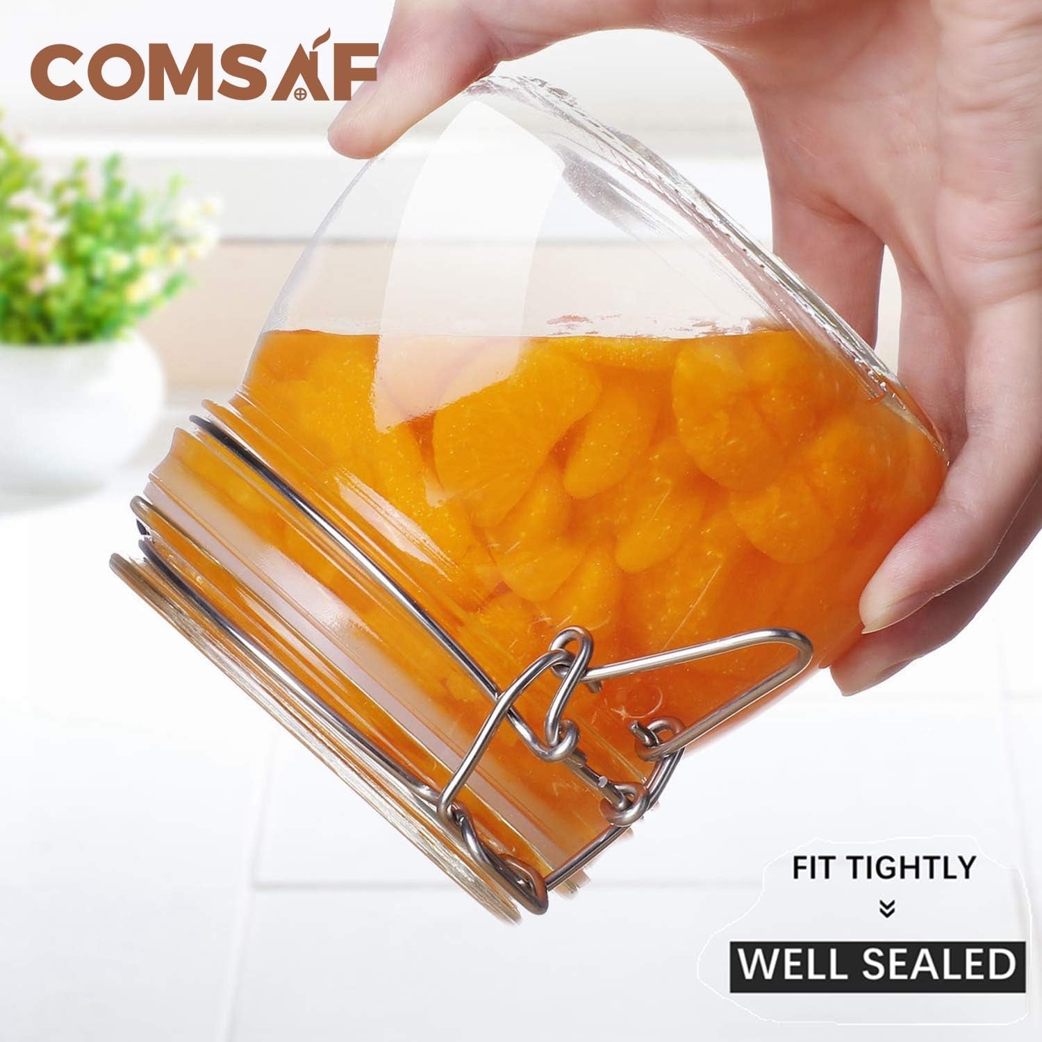 6-Pack 17oz Airtight Glass Jars