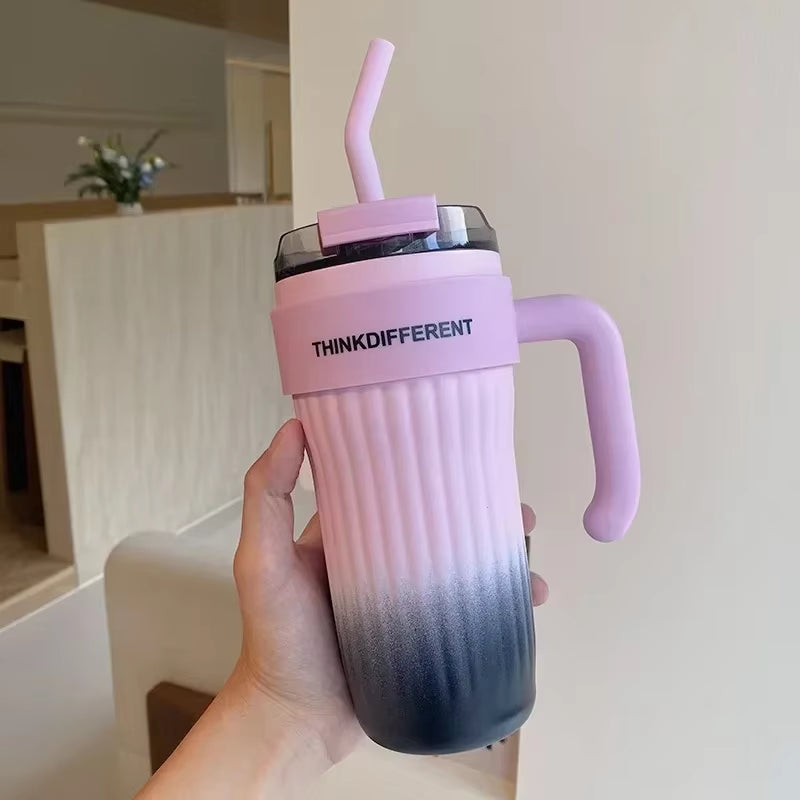 860ML Stainless Steel Car Tumbler with Straw Car