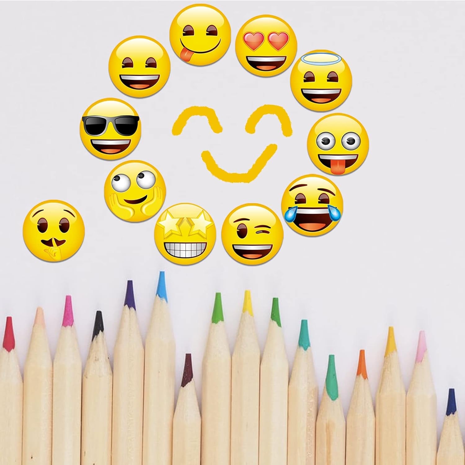 54-Pcs Emoji Refrigerator Magnets