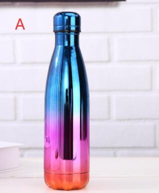 Rainbow Gradient Stainless Steel Water Bottle: Stylish Insulation On the Go!