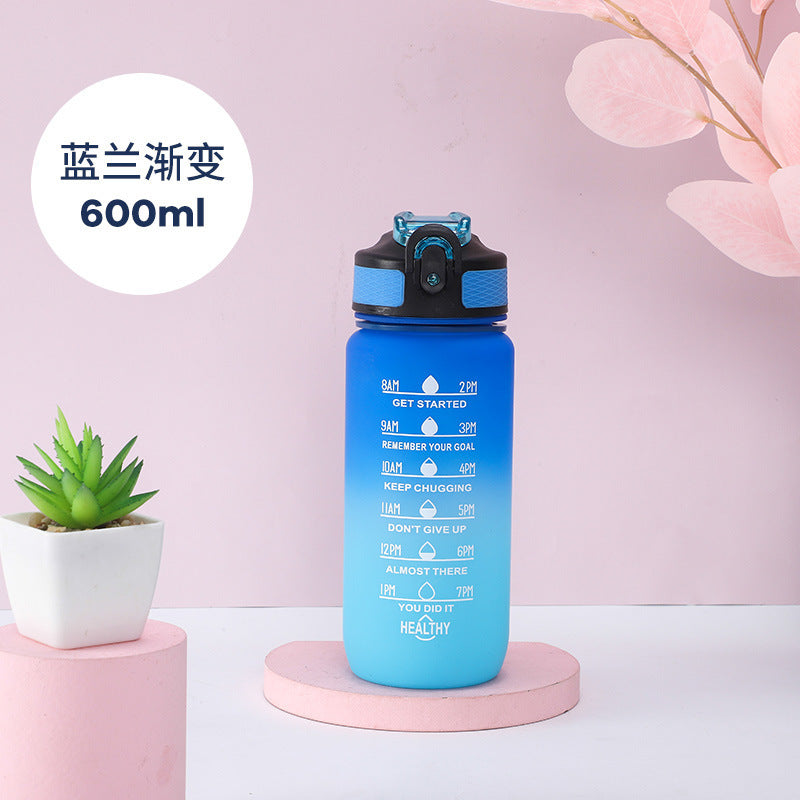 Kawaii Cartoon Face Portable Mug with Straw & Handle Strap