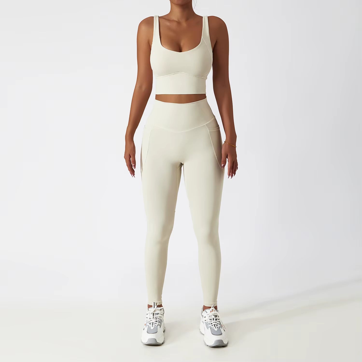 White Yoga Sets Women Sport Femme Rib Activewear Set Girls Seamless Fitness Suit Workout Clothes Athletic Wear Seamless Gym Set