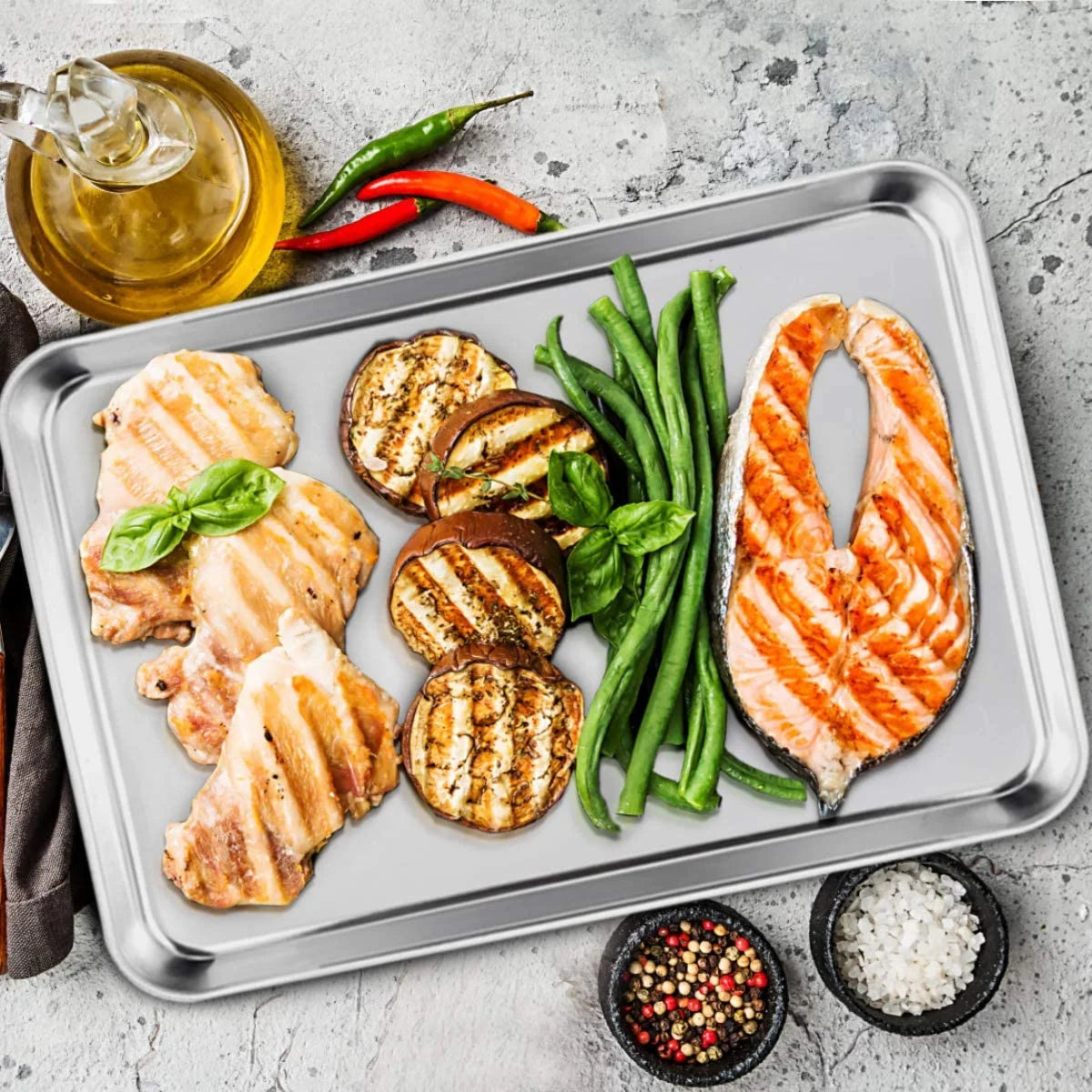 26 X 20 X 2.5 Cm Stainless Steel Baking Sheet Pan, Healthy & Non Toxic, Easy Clean & Dishwasher Safe