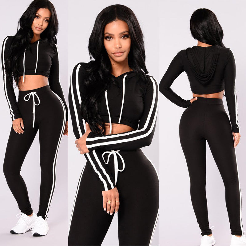 Ladies Tracksuit Crop Top Hoodies