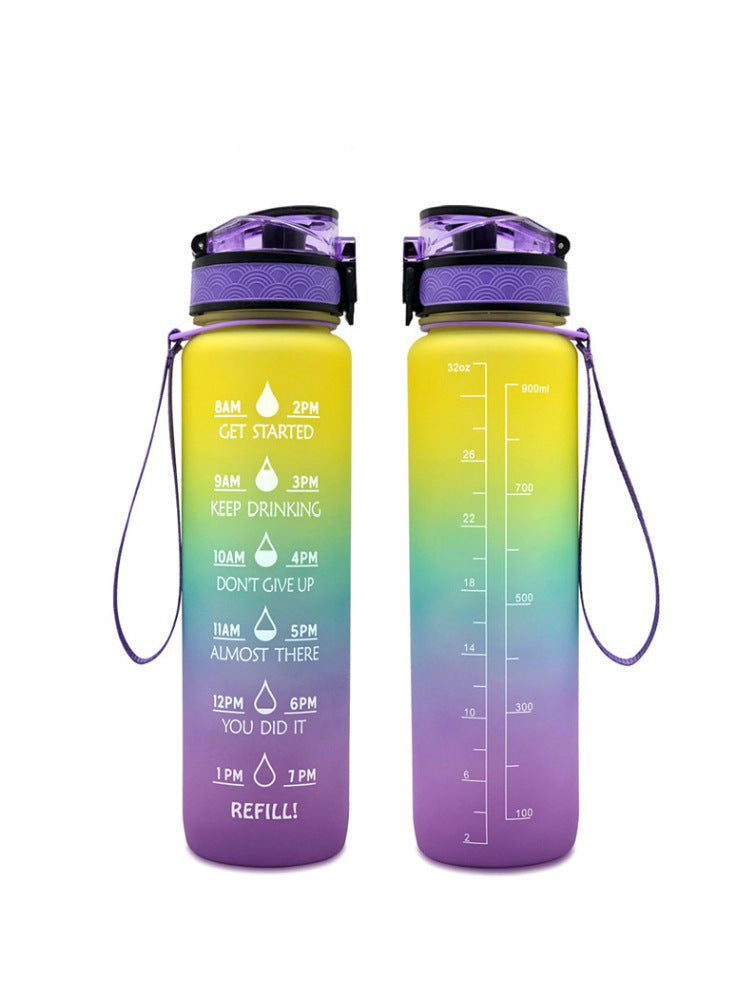 1L Transparent Kawaii Water Bottle – BPA-Free, Plastic, Sports & Infuser Cup