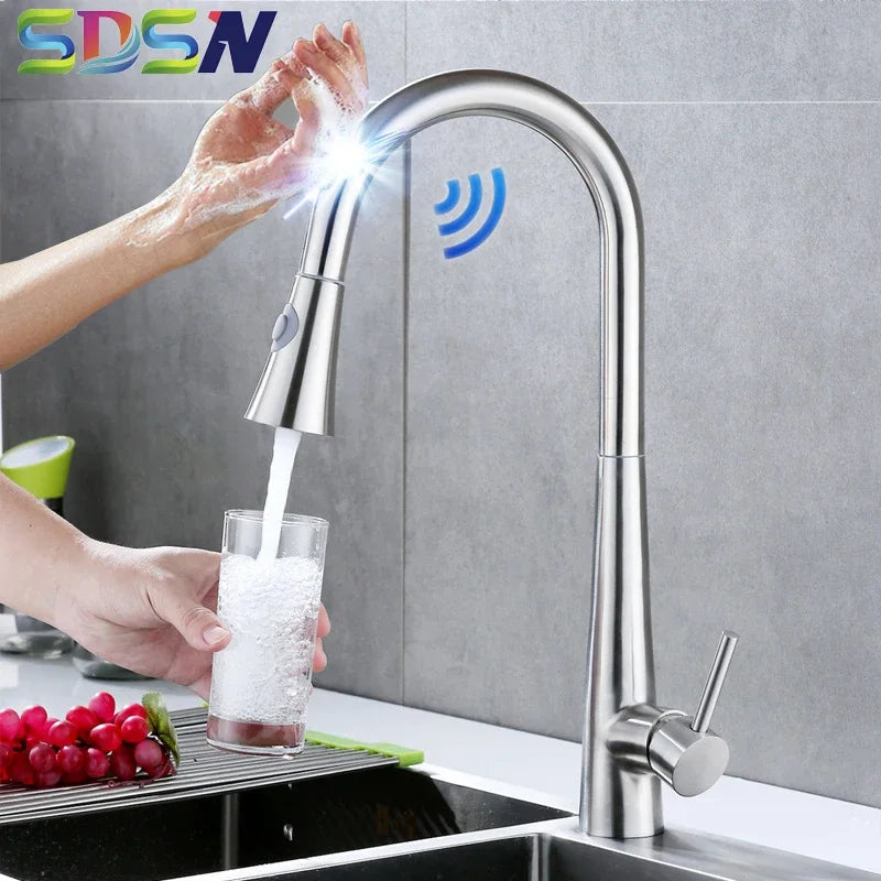 Stainless Steel Sensor Kitchen Faucets, Smart Touch