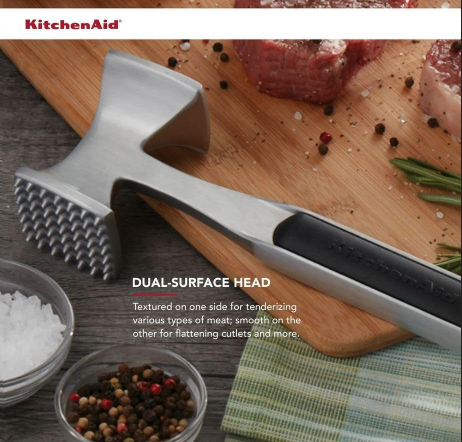 Meat Tenderizer for Pounding Meats, Nuts, Shellfish, Hang Hole for Easy Storage, Hand Wash, One Size