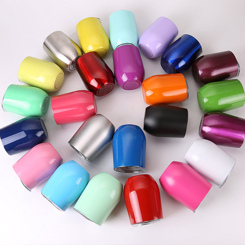 Double Stainless Steel Wine Glass – Big Belly Water Cup