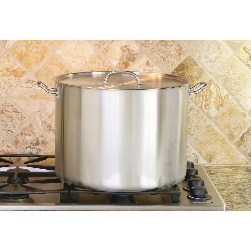 Professional 35 Qt. Stainless Steel Stock Pot with Lid