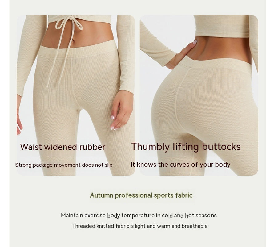 Breathable Stretch Running Fitness Suit Long-Sleeved Two-Piece Set