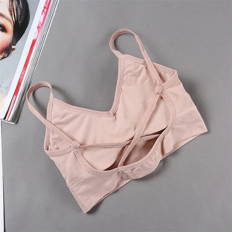 Women Bras Tube Top Seamless Underwear U Back Cropped Top Active Bra Fitness Top Lingerie Women Top Removable Pad