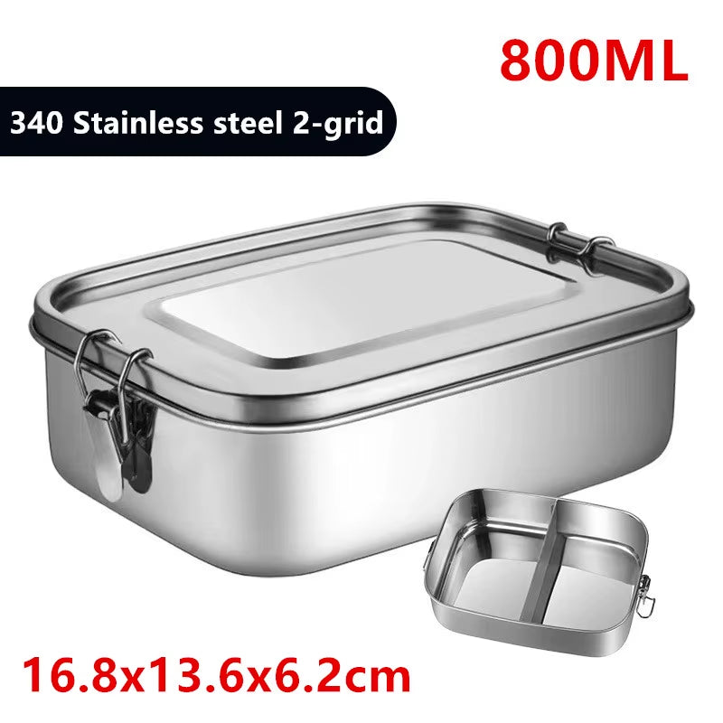 Stainless Steel Rectangular Separate Bento Lunch Box