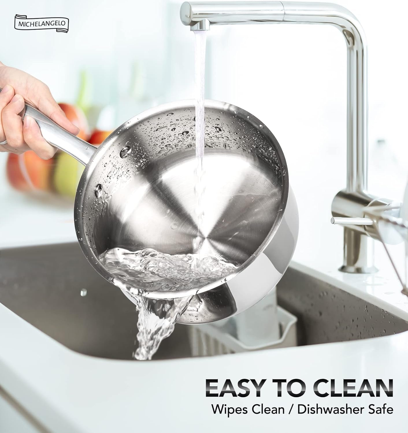 Stainless Steel Saucepan Set 1Qt & 2Qt, Induction Compatible