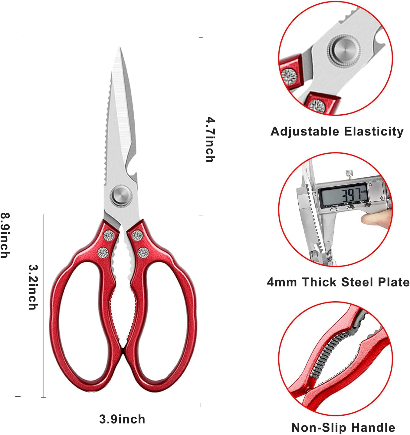 Heavy Duty Sharp Kitchen Scissors Cooking Shears for Meat