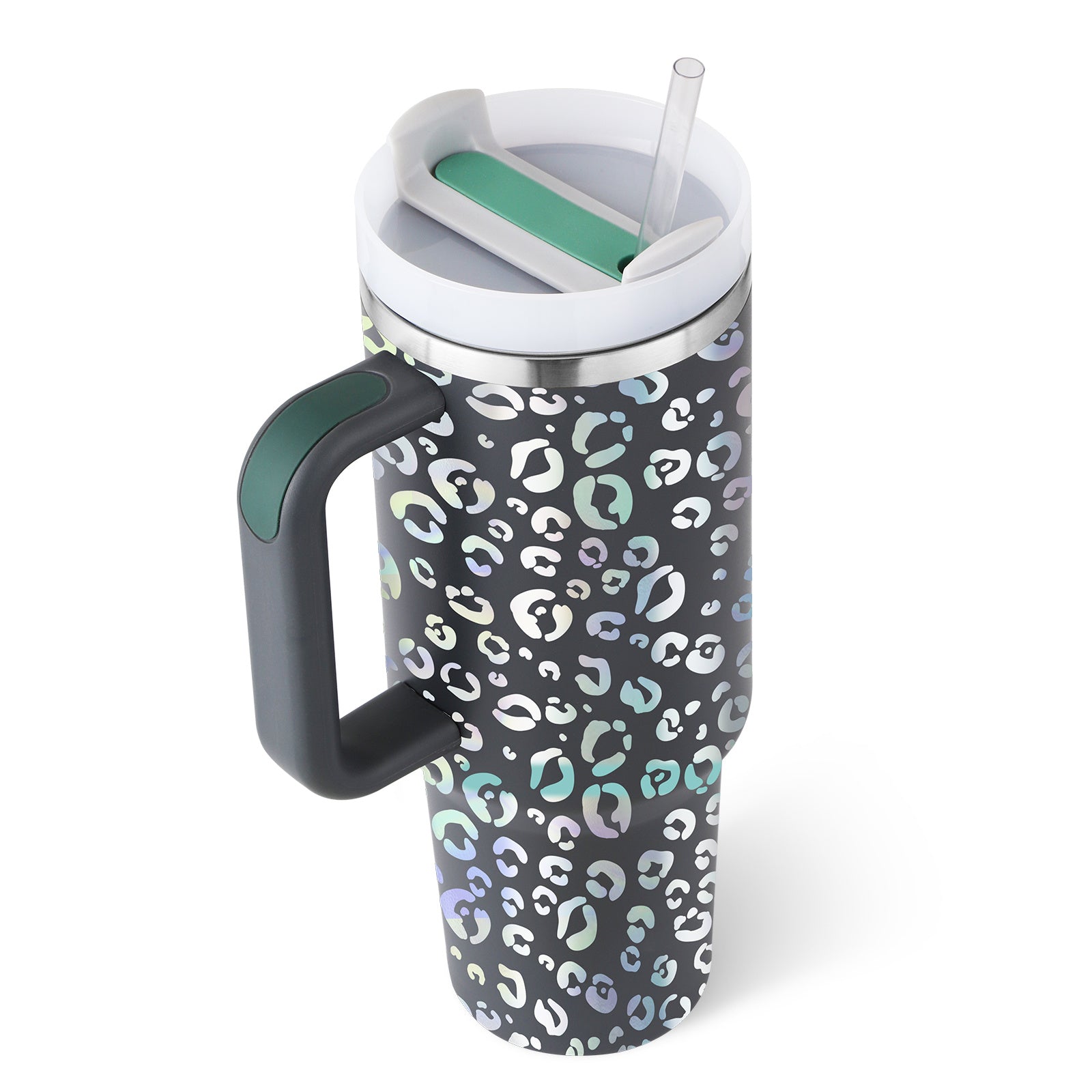 Tumbler With Handle Straw Insulated Stainless Steel