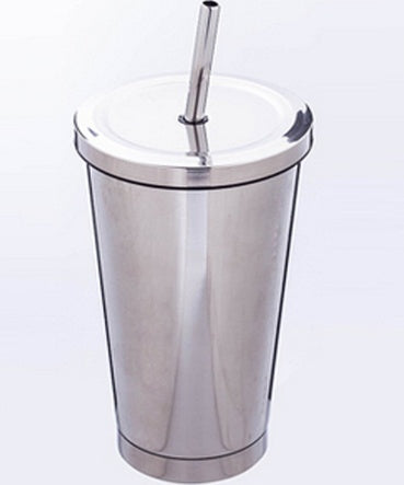 500ML Stainless Steel Empty Tumbler with Straw Lids Drinking Bottles