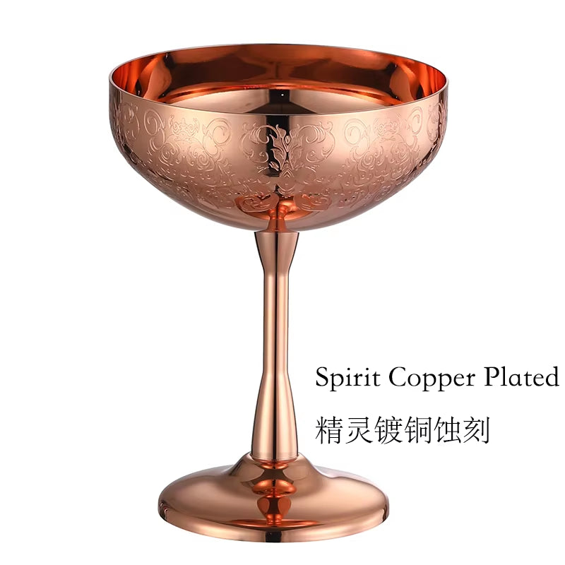 Stainless Steel Coupe Glasses, Martini Cocktail Glasses