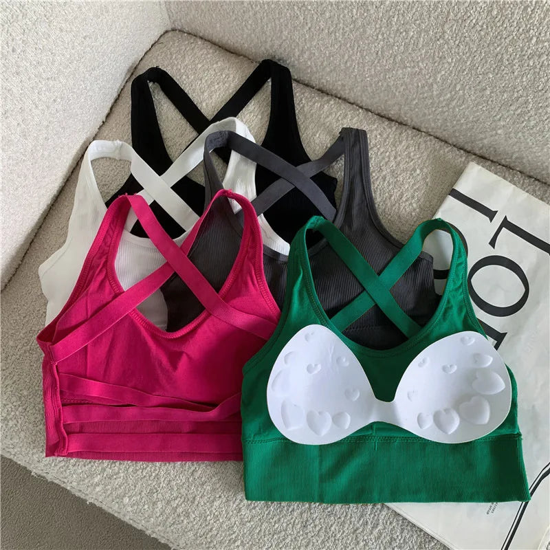 Women Seamless Fitness Top High Impact Sports Bra