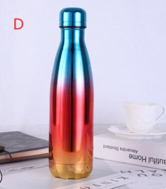 Rainbow Gradient Stainless Steel Water Bottle: Stylish Insulation On the Go!