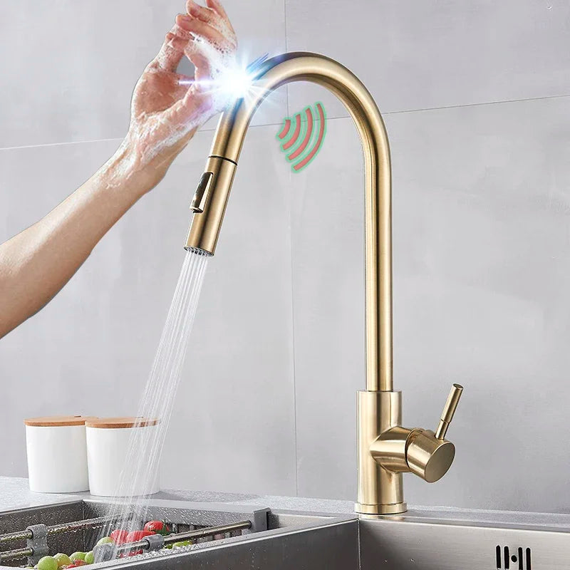 Stainless Steel Sensor Kitchen Faucets, Smart Touch