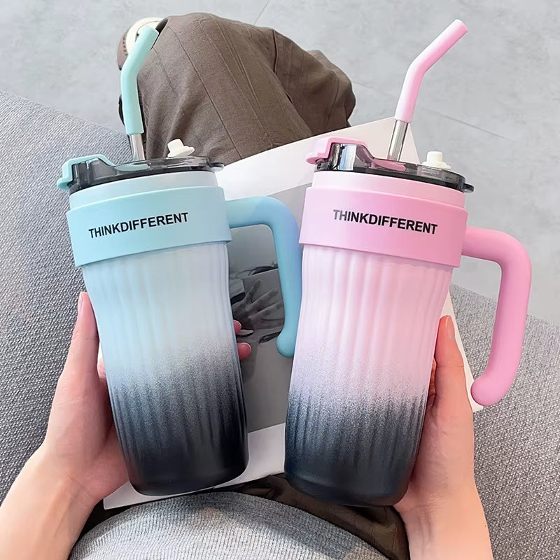 860ML Stainless Steel Car Tumbler with Straw Car