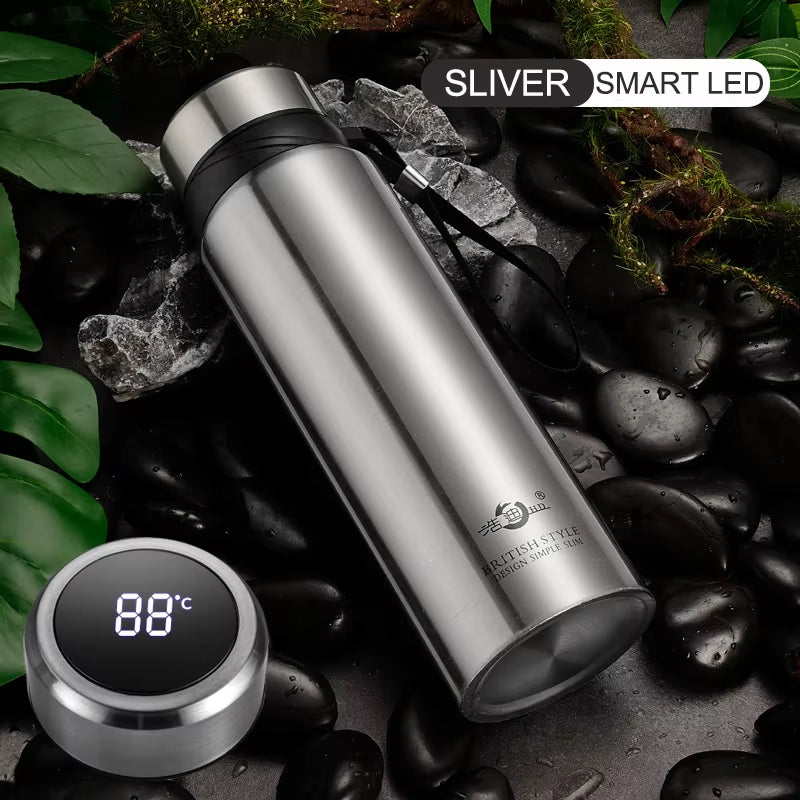 1800ML Large Capacity Thermos Bottle Stainless Steel Smart Temperature Display