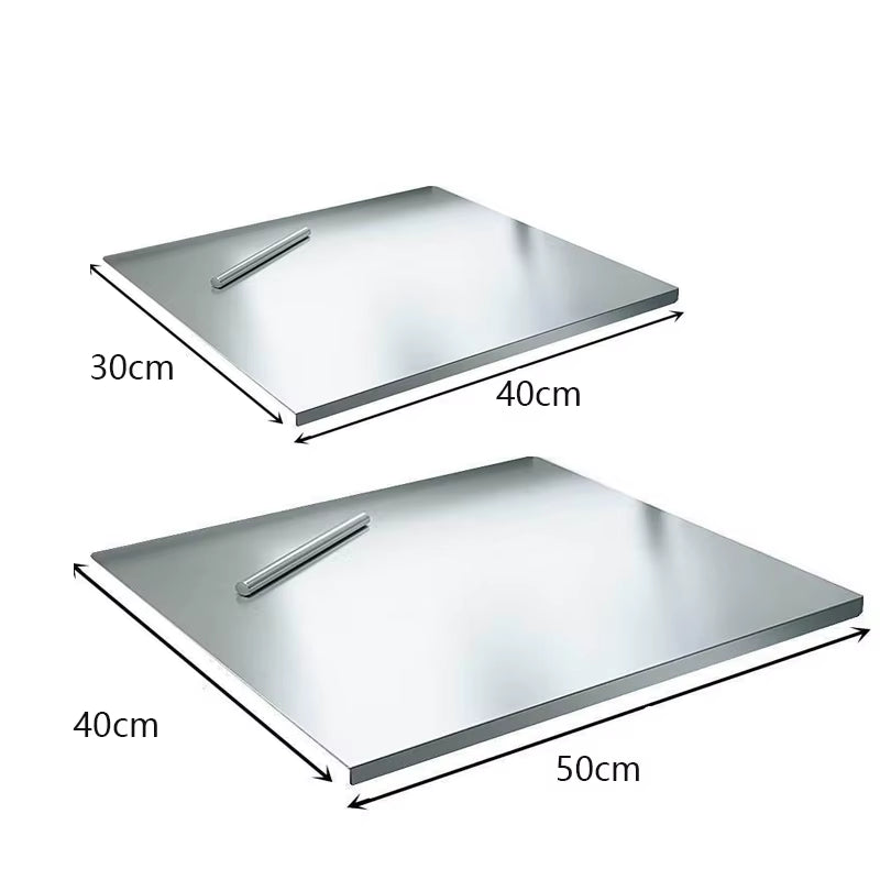 Light Top Stainless Steel Cutting Board Food Grade Heavy Duty Chopping Boards Anti-Slip Boards