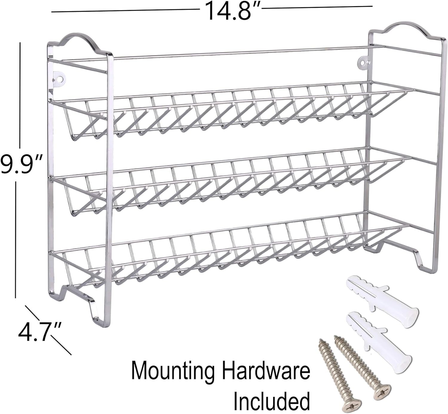 3-Tier Spice Rack Organizer with 24 Glass Jars & 396 Labels