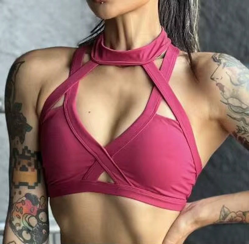 Shockproof Cross Hollow Fitness Top