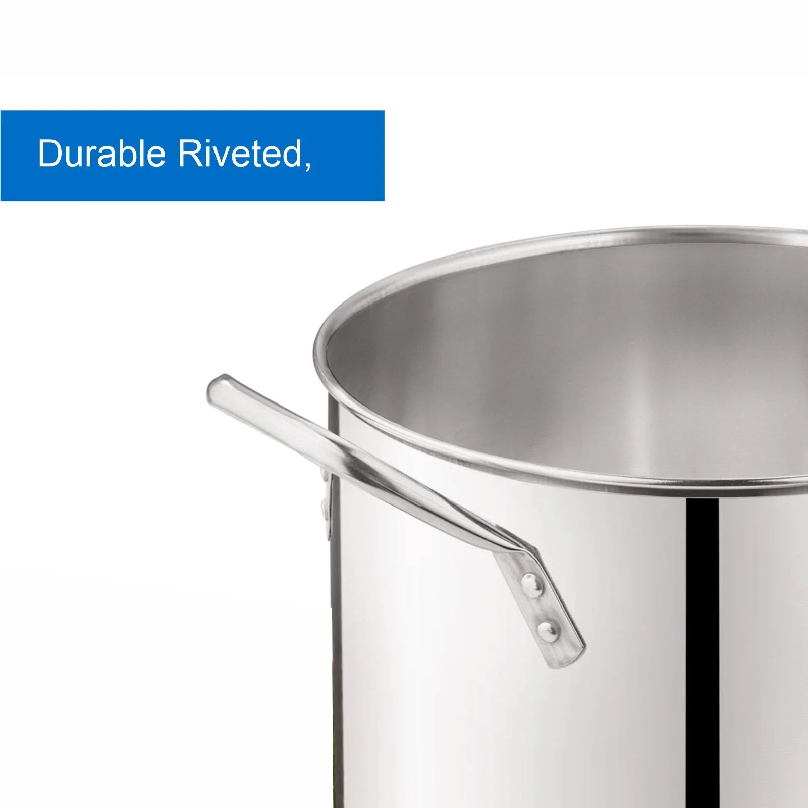 8-Qt Stainless Steel Stock Pot with Metal Lid, Ultra Durable, Stay-Cool Handles, Hand Wash Only