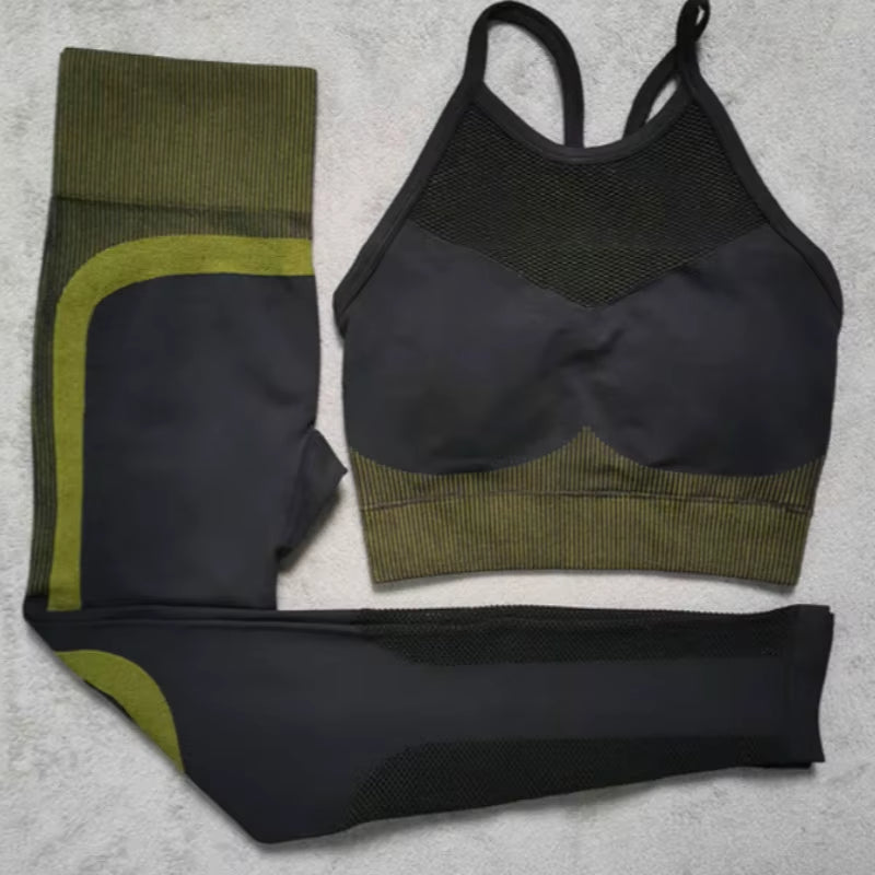 Women's Crop Top High Waist Fitness Suit
