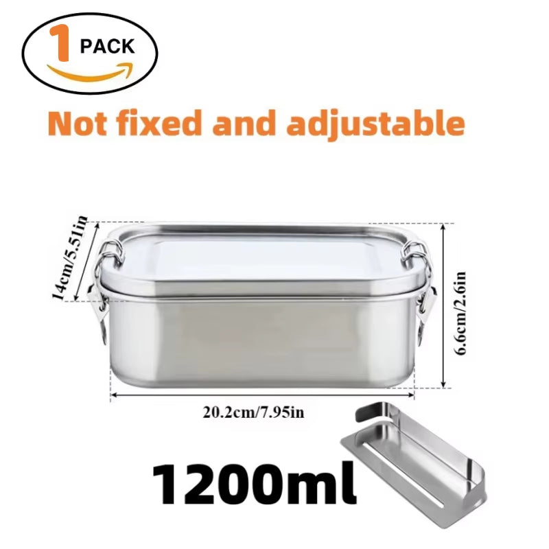 Bento Lunch Box Adults, Stainless Steel Airtight Lunchbox Food Taper Meal Prep, BPA-Free