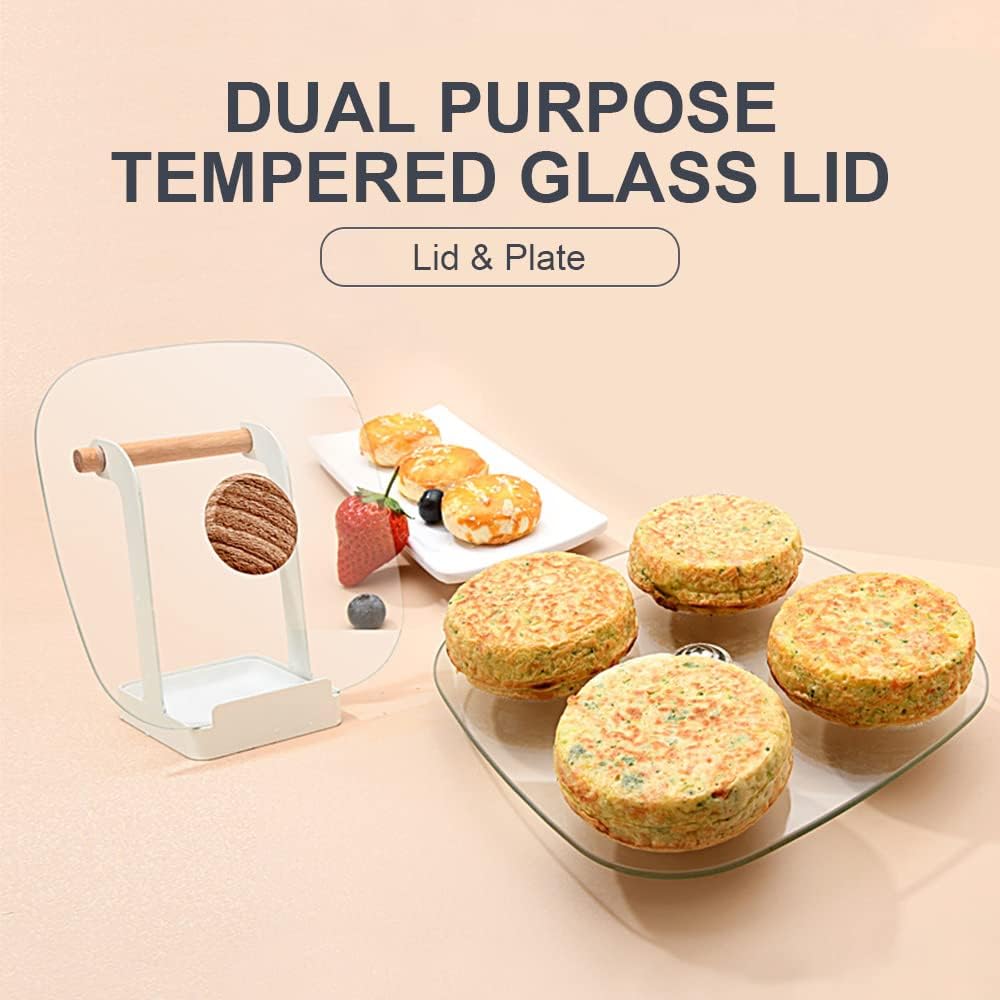 Fried Egg Pan, Egg Frying Pan with Lid Nonstick 4 Cups Pancake Pan Aluminium Alloy Cooker