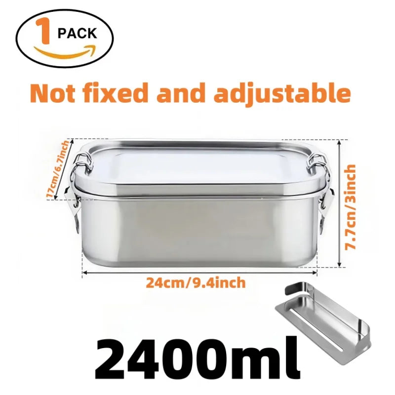 Bento Lunch Box Adults, Stainless Steel Airtight Lunchbox Food Taper Meal Prep, BPA-Free