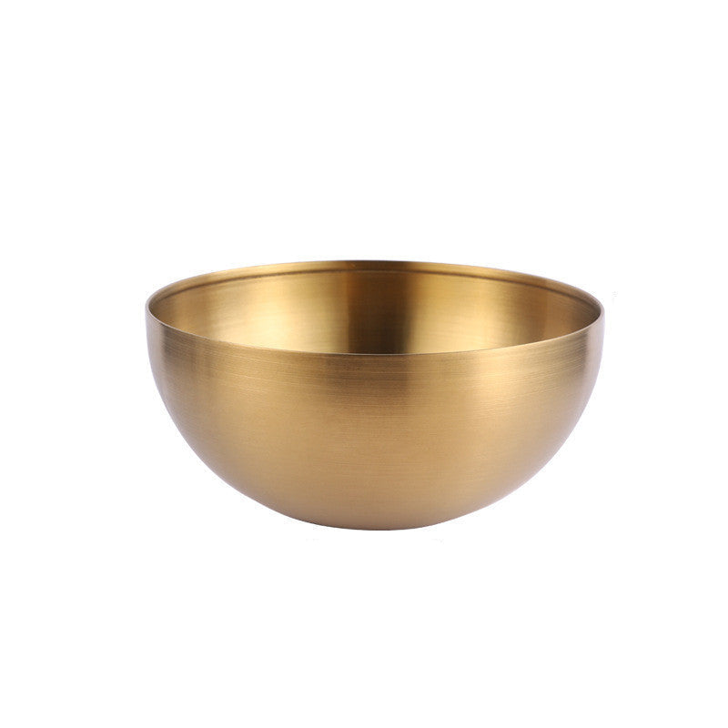 Gold Stainless Steel Salad Bowl Household Large