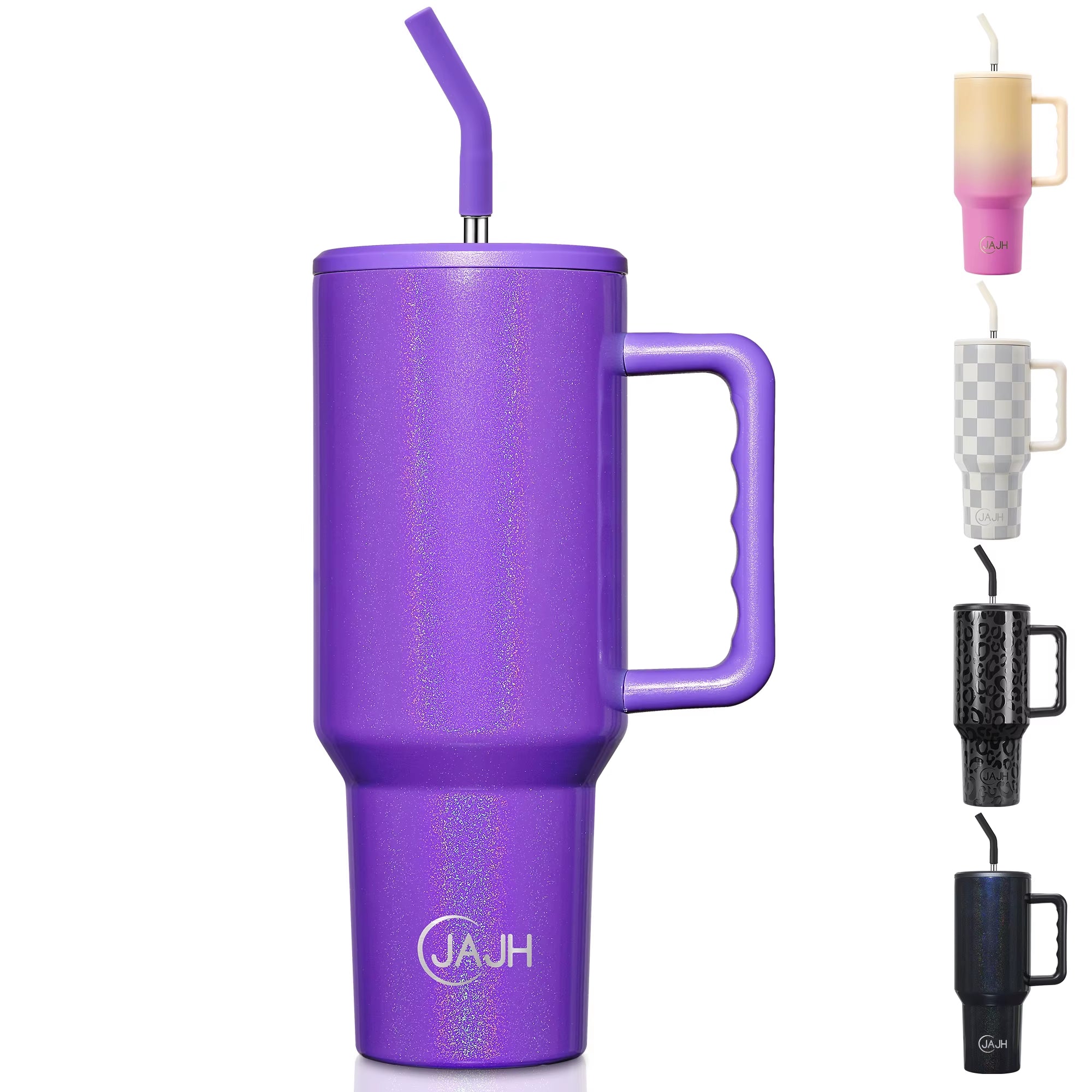 40 Oz Tumbler with Handle and Straw Lid, Insulated Stainless Steel