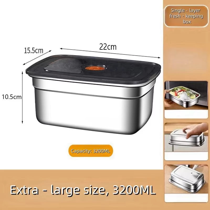 Stainless Steel Box Student Lunch Box with Lid Lunch Bento Food Box Outdoor Picnic Camping