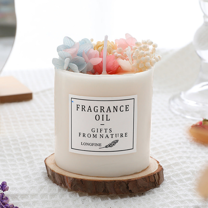 Artisan Scented Candle with Dried Flowers & Fragrance Oil