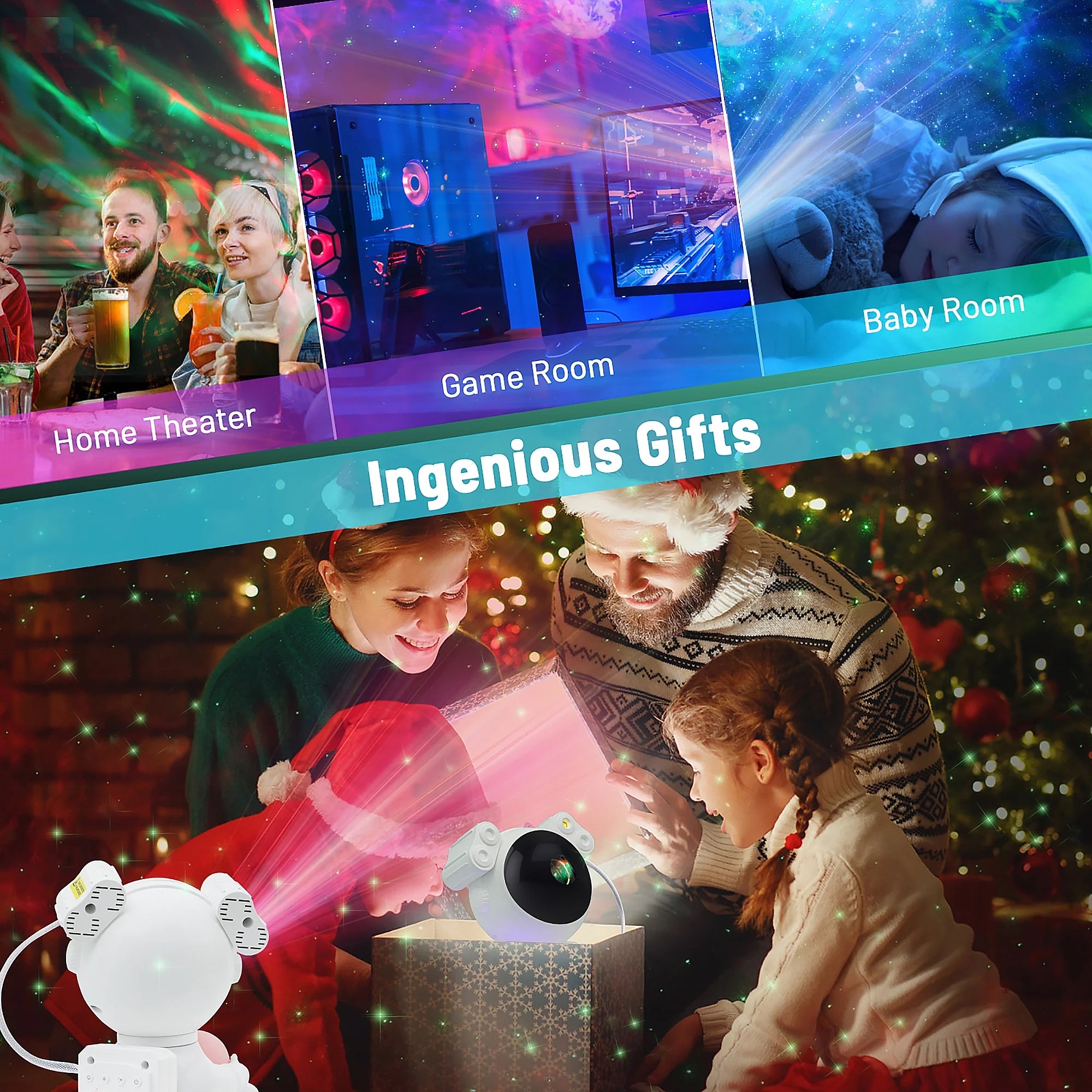 Astronaut Galaxy Projector, 2 in 1 with Moon Lamp