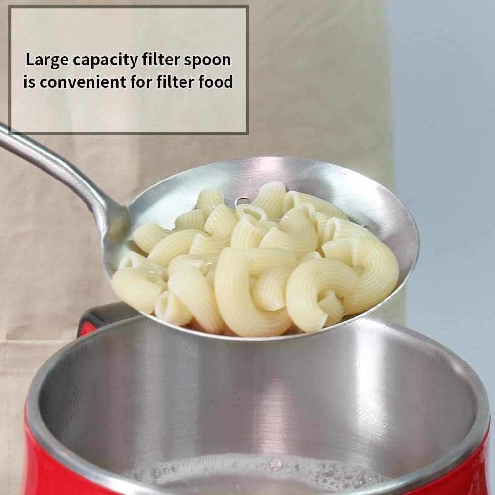 15.47 Inches Stainless Steel Slotted Skimmer with Vacuum Ergonomic round Handle