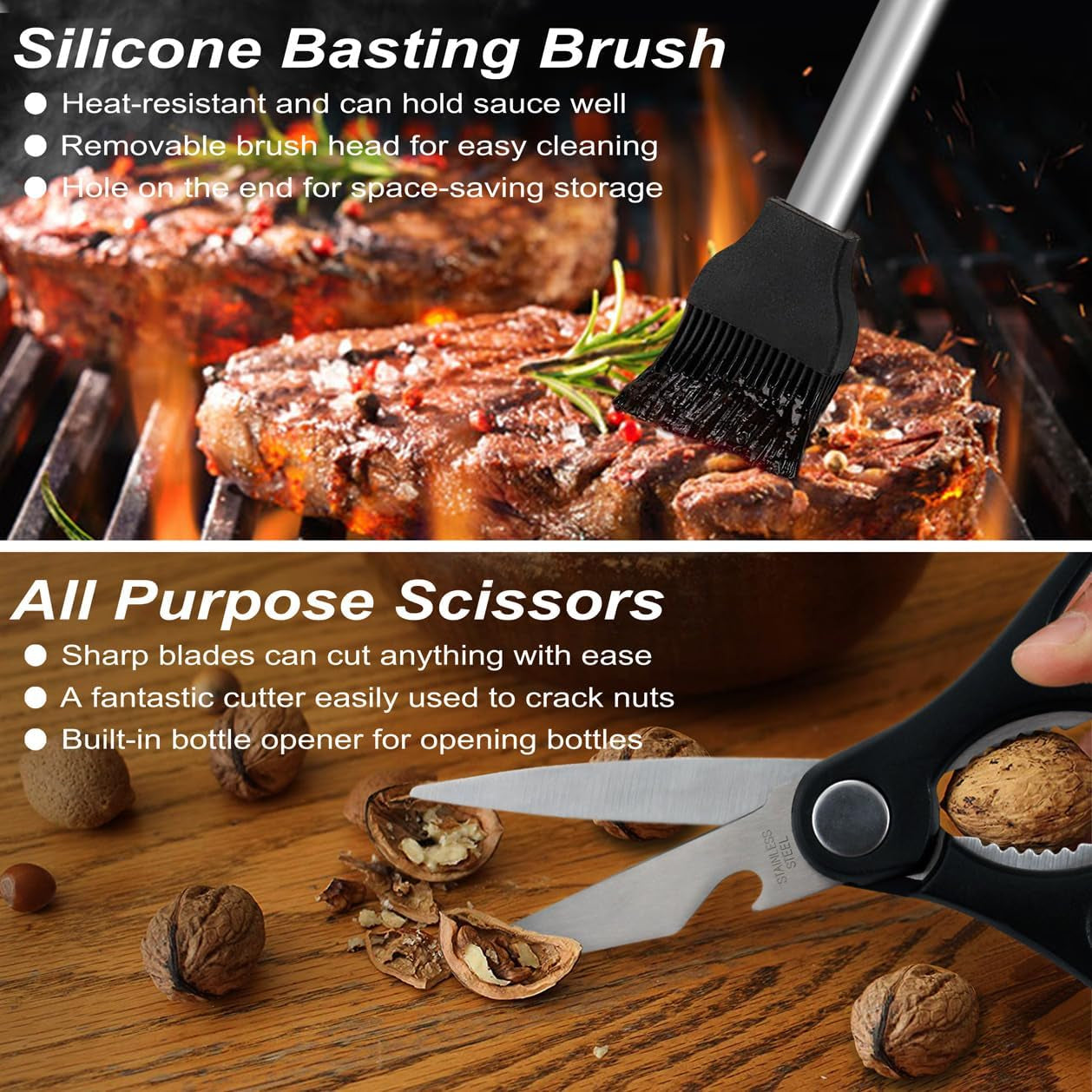29-Piece BBQ Tools Set with Storage Bag – Stainless Steel