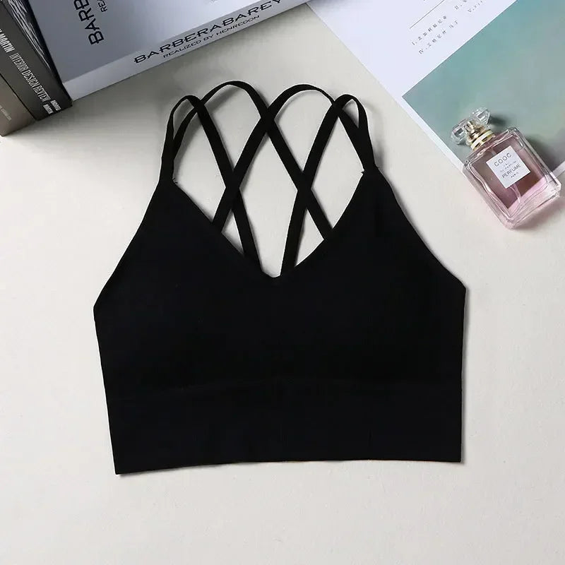 Breathable Sports Bra Anti-Sweat Fitness Top Seamless Yoga Bra Shockproof Crop Top Women Push up Sport Bra Gym Workout Top