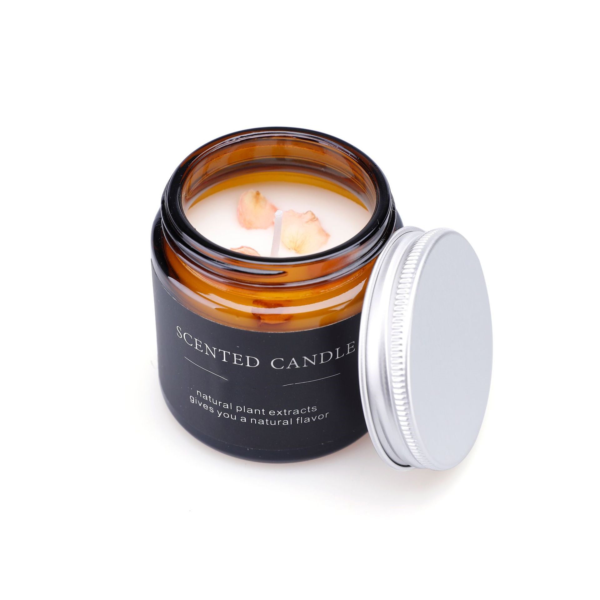 Amber Glass Scented Candle with Kraft Packaging