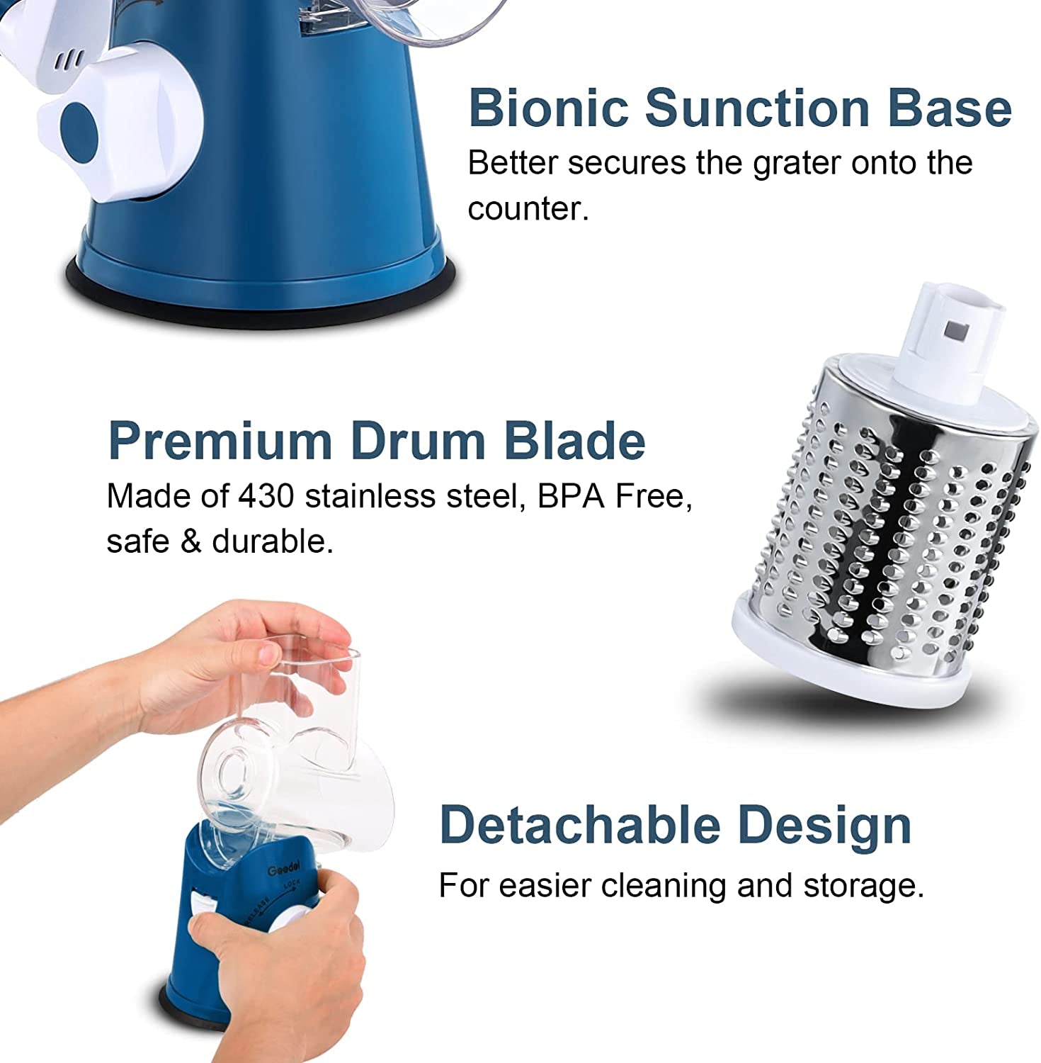 Rotary Cheese Grater & Mandoline Vegetable Slicer