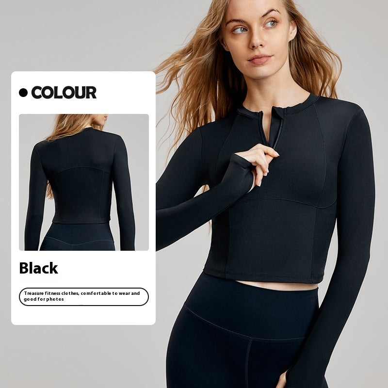 Sleek Quarter-Zip Long Sleeve Top