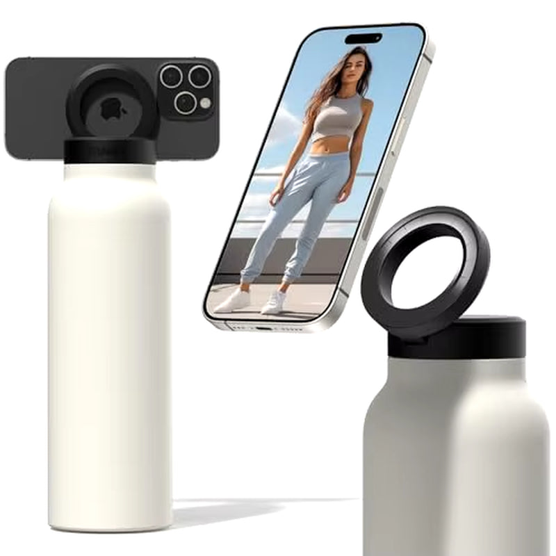 Insulated Stainless Steel Water Bottle with Magnetic Phone Tripod