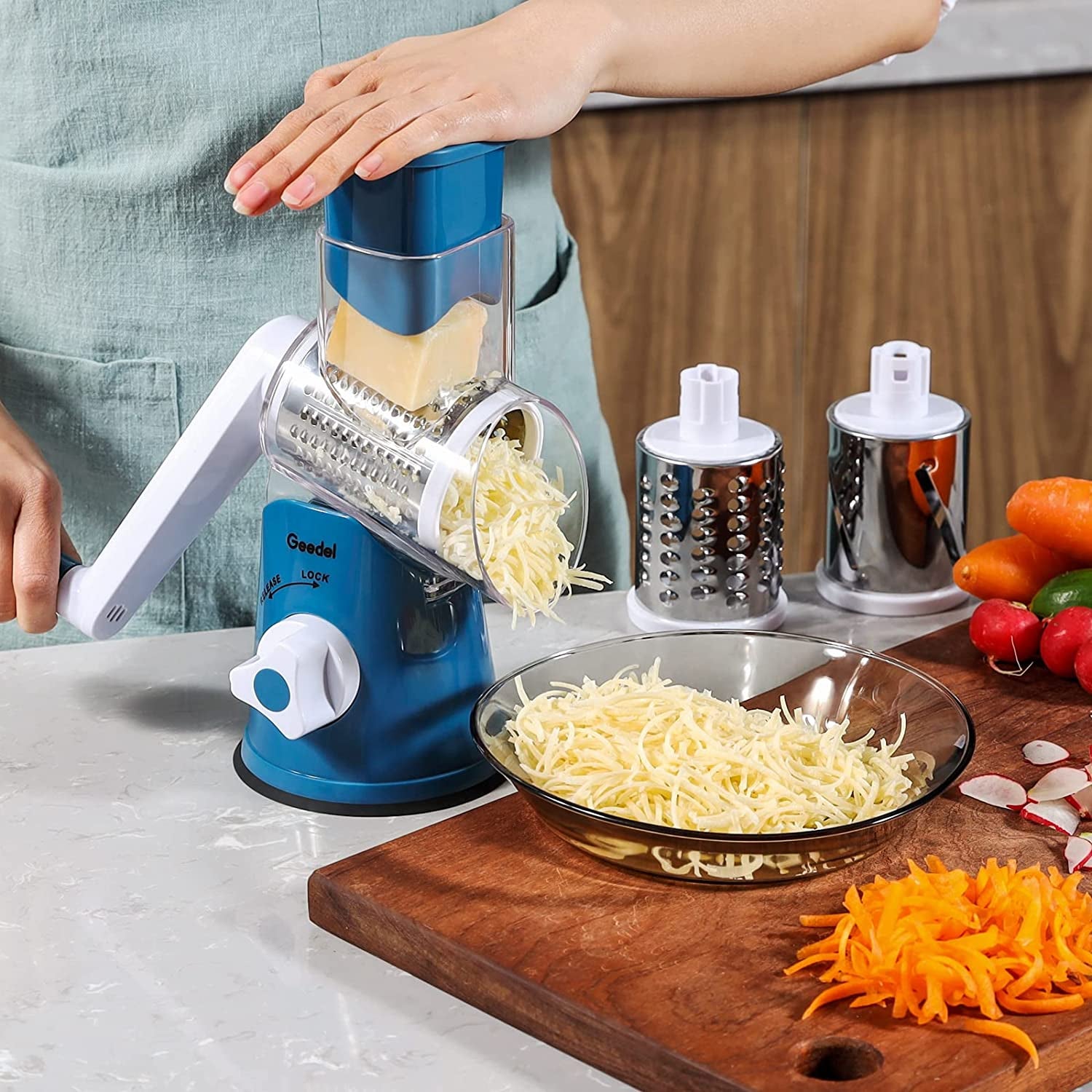 Rotary Cheese Grater & Mandoline Vegetable Slicer
