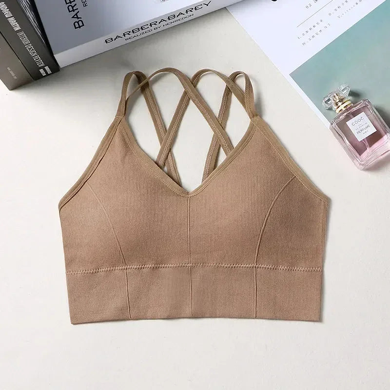 Breathable Sports Bra Anti-Sweat Fitness Top Seamless Yoga Bra Shockproof Crop Top Women Push up Sport Bra Gym Workout Top