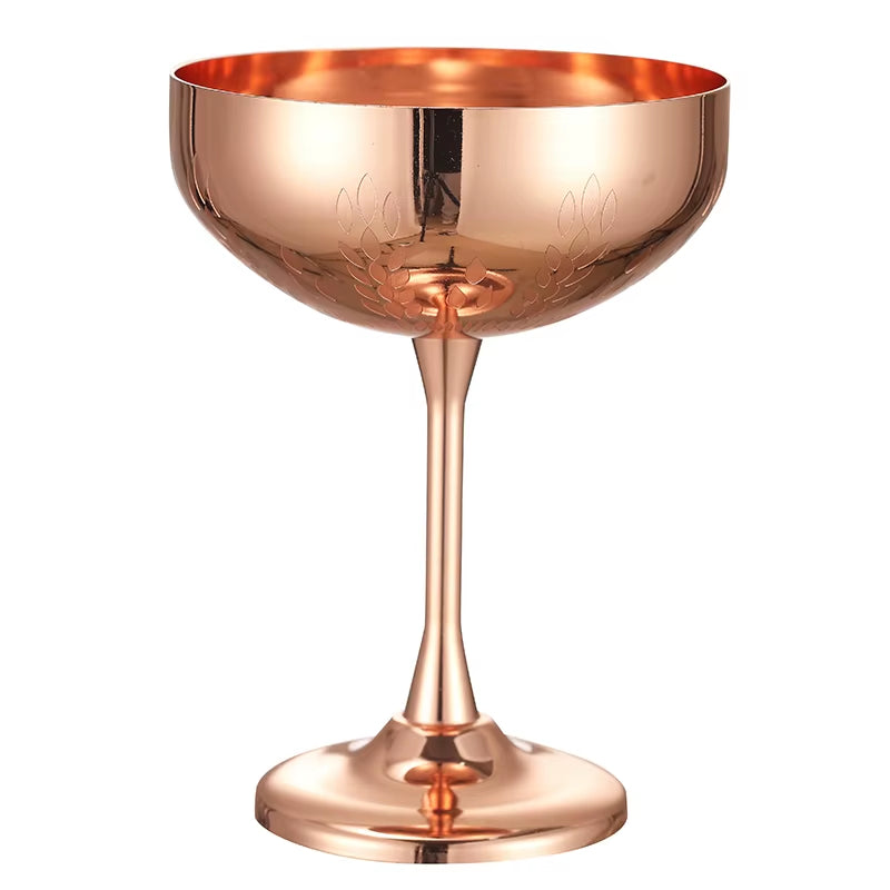 Stainless Steel Coupe Glasses, Martini Cocktail Glasses